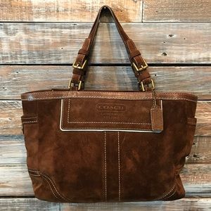COACH Tribeca Brown Suede Nubuck Tote